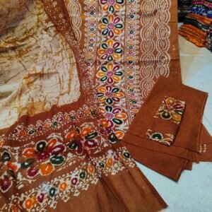 সুতি কাপড়ের মোম বাটিক থ্রি পিছ