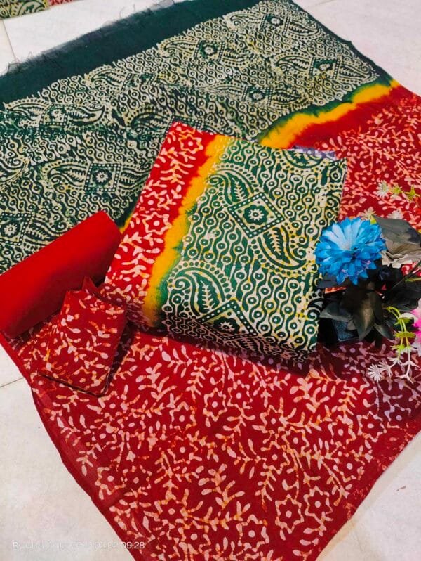 পিউর সুতি মোম বাটিক সেলোয়ার কামিজ