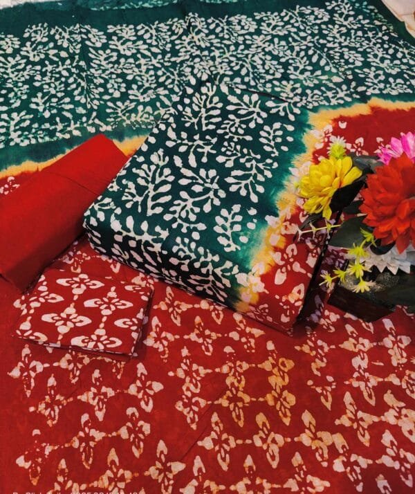 পিউর সুতি বাটিক থ্রি পিছ