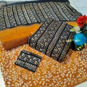 নতুন ডিজাইন মোম তুলি বাটিক থ্রি পিছ